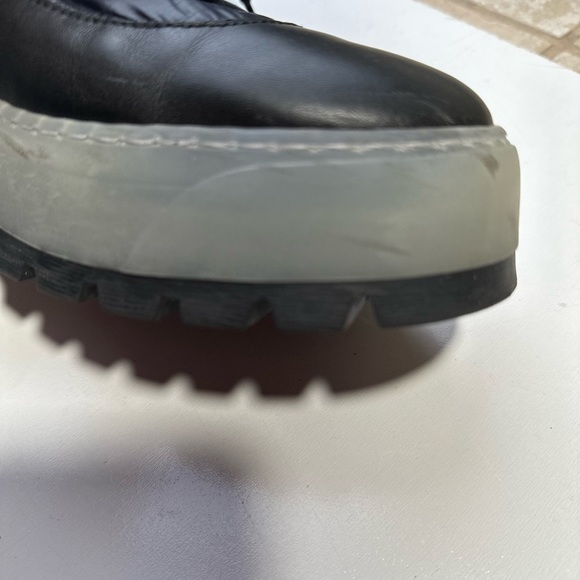 Aquatalia Aisa Recycled Nylon Leather Glossy Chunky Platform Eco Boots NWOT 9.5 - Picture 11 of 16